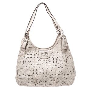 Coach Ivory Laser cut Maggie Shoulder Bag